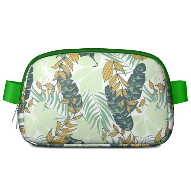 Sac Banane Palm Paradise Sac de Taille Ajustable Imperméable avec Design Feuille de Monstera Surdimensionné, Style Vacances