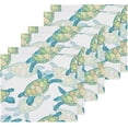 thumbnail image 3 of SKYSONIC Sea Turtle Washcloths Set of 4, Highly Absorbent Soft Cotton Fingertip Towels for Bathroom, Kitchen, Gym, Spa, Home Decor 12 x 12 Inch, 3 of 7