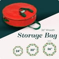 thumbnail image 2 of Christmas Wreath Storage Bag - Durable, Oxford Cloth, Zipper, Sturdy Carry Handles,Green - Ideal Home, Garage Organization for Seasonal Holiday Wreath Decorations (30"), 2 of 6