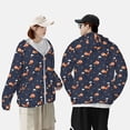 thumbnail image 2 of KLL Cartoon Fox Print Men's Women’s UPF 50+ Sun Protection Outdoor Hoodie Jacket Long Sleeve Fishing Hiking Performance Shirt- Small, 2 of 5