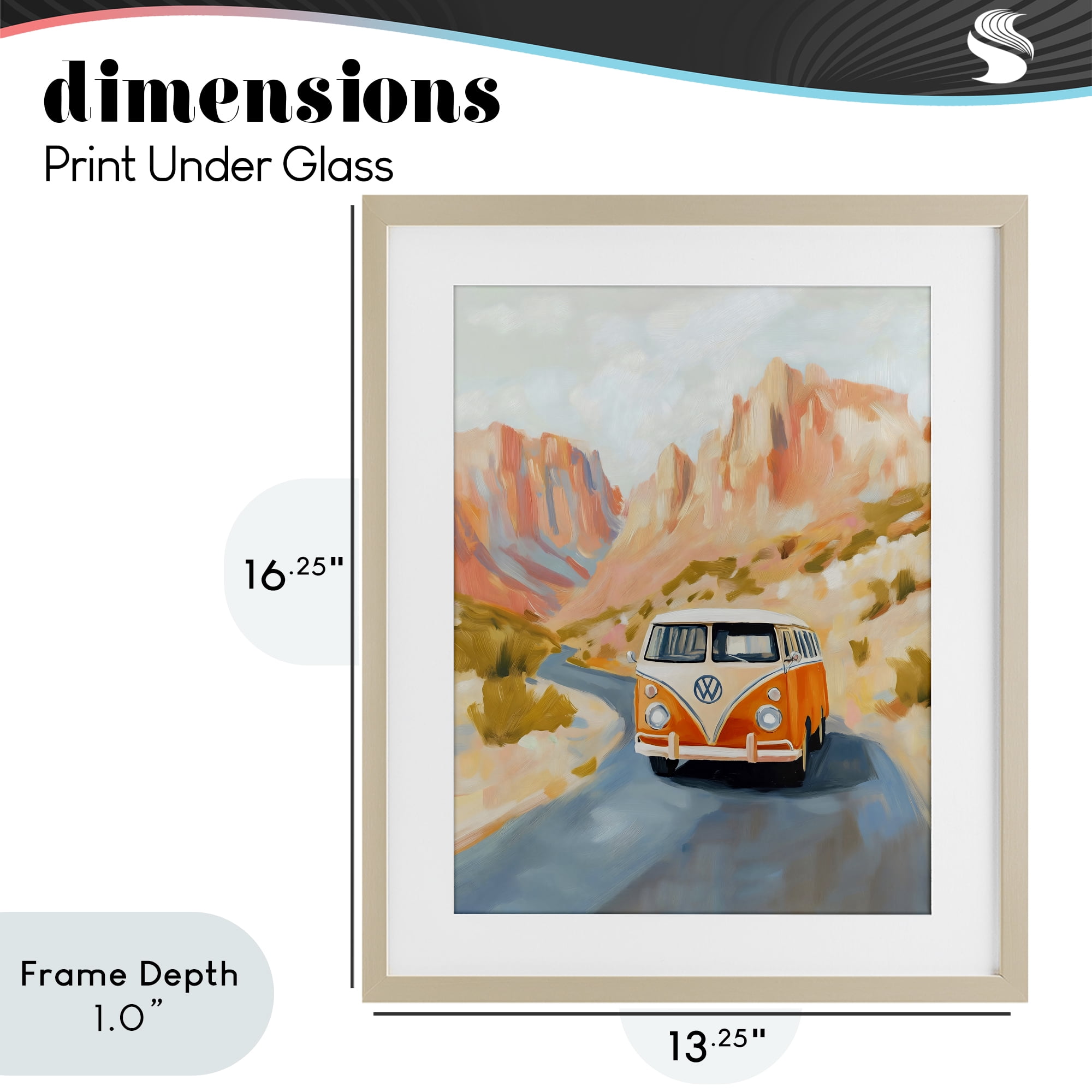 Stupell Industries Van Life Desert Canyon Birch Framed Print Under Glass, design by The Prints Vibe