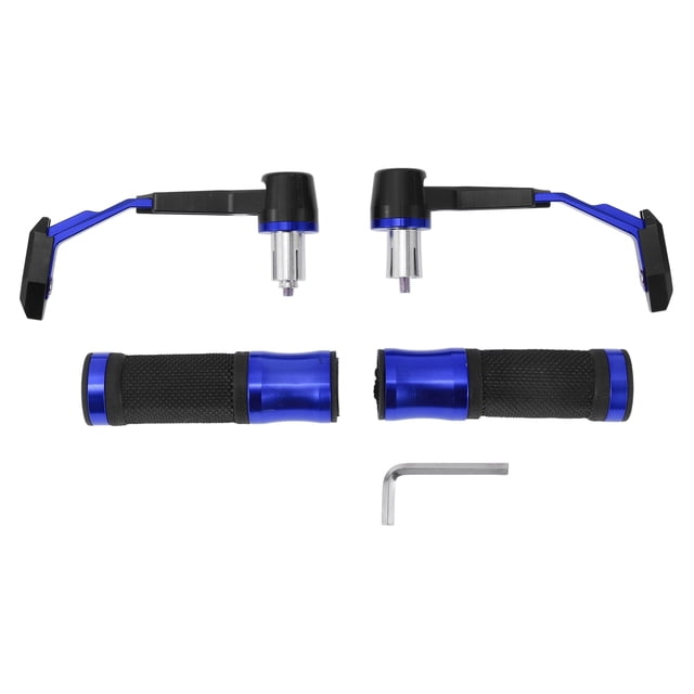 Kit de cubiertas de manillares de motocicleta Unique Bargains 7/8" 22mm 15/16" 24mm, agarres de manillar de aleación de aluminio y goma, color azul