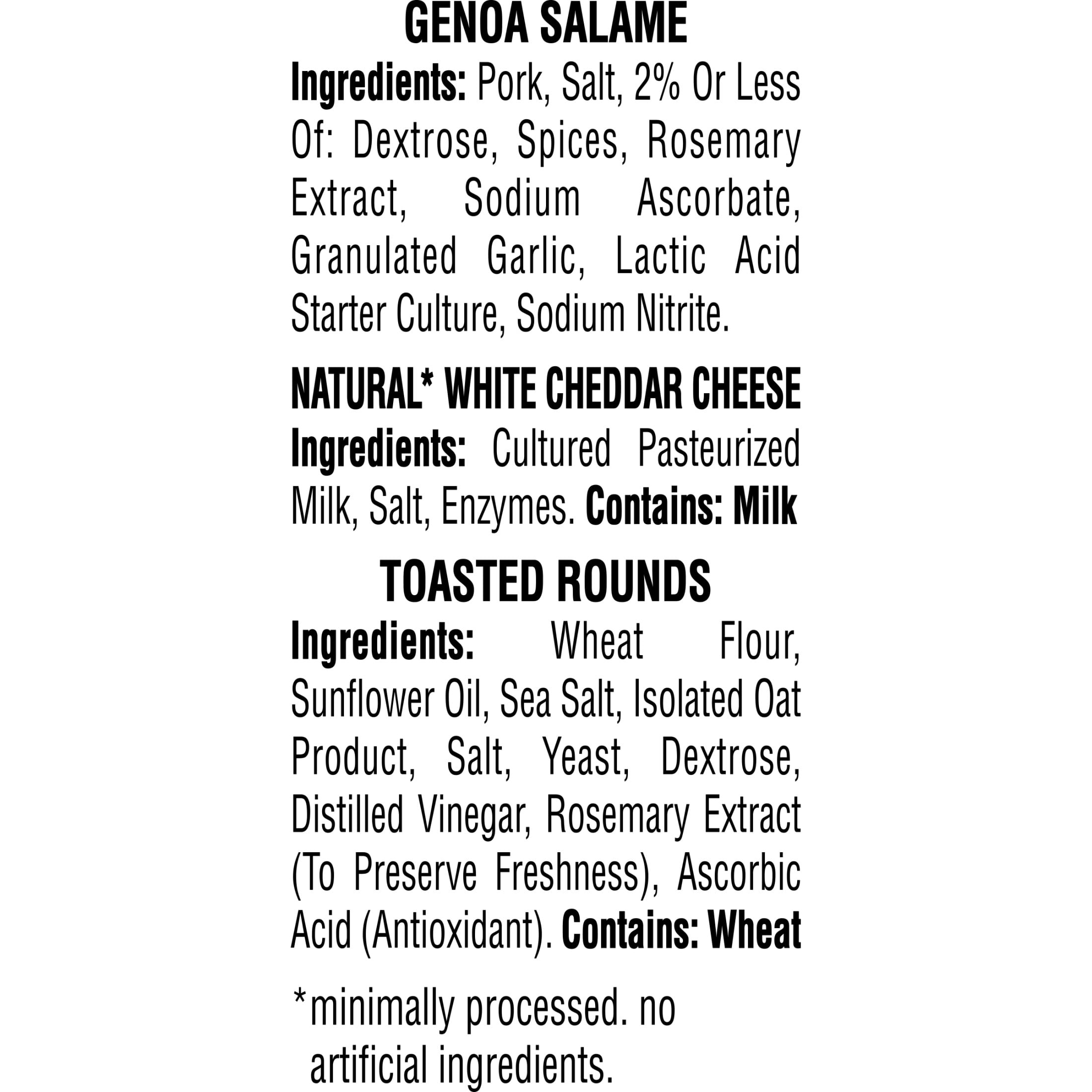 Hillshire Snacking Protein Genoa Salami, White Cheddar Cheese, Toasted Rounds Meat Snack Kit, 2.76 oz (Refrigerated)