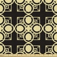 thumbnail image 1 of Abstract Sofa Upholstery Fabric by the Yard, Geometric Pattern Along Retro Minimalist Forms Circles and Squares Grid, Decorative Fabric for DIY and Home Accents, Pale Yellow and Black by Ambesonne, 1 of 5