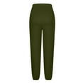 thumbnail image 6 of Avrnliq Womens Ultra Soft 4-Way Stretch Relaxed Fit Straight Leg Casual Jogger Pants with Elastic Drawstring Waist & Functional Pockets, Green,Size L, 6 of 7