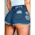 thumbnail image 2 of aPAY Jeans for Women  Hole Denim Shorts  Rough Edge Distressed Design Suitable for Daily Travel Regular Size, 2 of 4