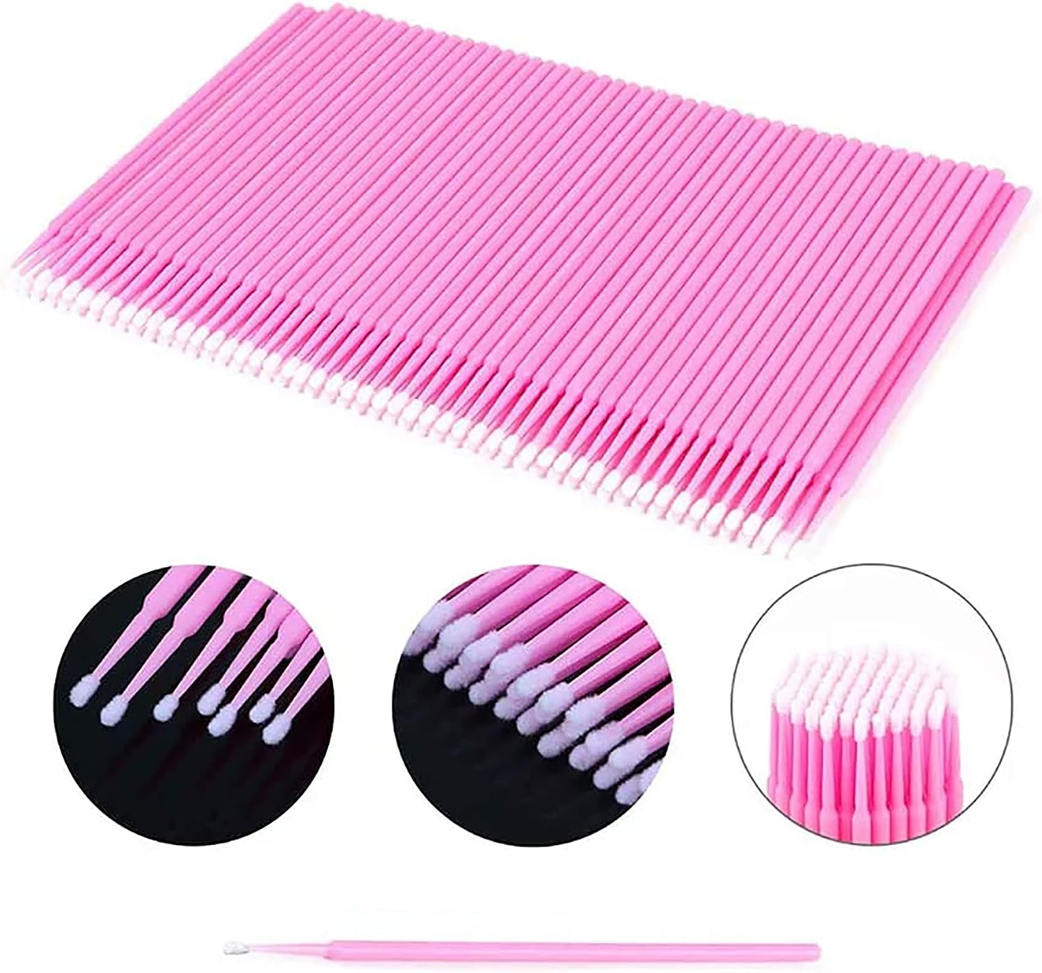 100Pcs/lot Crystal Handle Disposable Micro Brush Swabs - Bestm ® Lashes -  Professional Eyelash Extensions Supplier