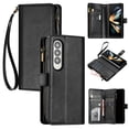 thumbnail image 1 of Compatible avec Samsung Galaxy Z Fold3 5G Étui Portefeuille Premium à Fermeture Éclair Grand Espace à Rabat en Cuir PU, 1 of 5