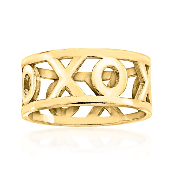 Ross-Simons 18kt Gold Over Sterling Xo Ring, Women's, Adult