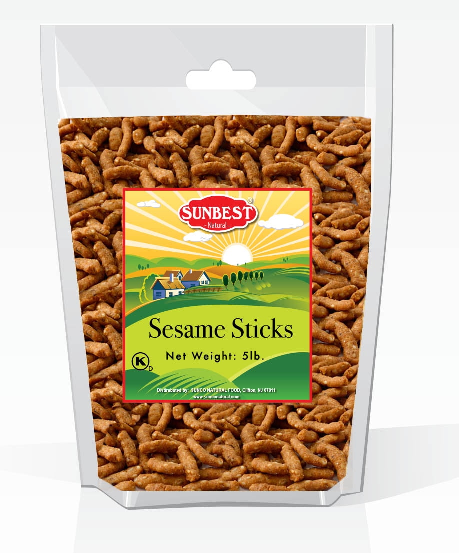 SUNBEST Everything Sesame Sticks 5 Lbs in Resealable Bag (80 Oz