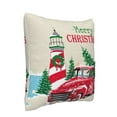 thumbnail image 2 of Bingfone Merry Christmas 1 Linen Throw Pillow Covers Cushion Case Pocket Button Vintage Farmhouse Pillowcase for Sofa Couch Bed 16"x16", 2 of 9