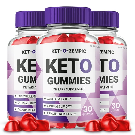 Ketozempic Keto Gummies, Keto-O-Zempic Gummies, Keto Zempic Keto ACV Gummies,  Advanced Formula Gummy Dietary Supplement (3 Pack)