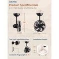 thumbnail image 6 of Lokivas 10in Wall Mount Fan with Remote Control, Small Reversible Fan with Plug in Cord, 6 Speed, Adjustable Tilt, for Garage, Gym, Black, 6 of 7