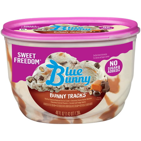 Blue Bunny Sweet Freedom Bunny Tracks Light Ice Cream, 46 fl oz ...
