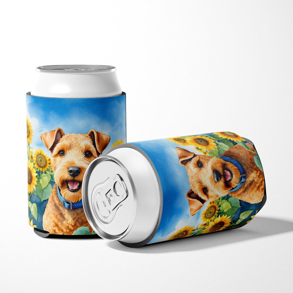 Lakeland Terrier in Sunflowers Can or Bottle Hugger 3 in x 5 in