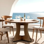 MARNUR Round Dining Table for 4 Persons 47 Kitchen Table for Dining Room Kitchen, Walnut (Only Table)
