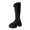 Black, variant on Nmnitkp Boots for Women Fashionable Casual Winter Boots Solid Color Round Toe Front Zipper Thick Heel Low Heel Knee-High Boots Black,36