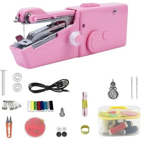 Handheld Sewing Machines, Pureutil Mini Handheld Sewing Machine(Cordless, Portable & Ready-to-Sew), Small Portable Hand Held Sewing Kit Machine for Stitching, Home DIY