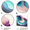 thumbnail image 3 of DESIGN ART Designart "Blue Purple Abstract Geode I" Abstract Marble Metal Wall Art 29 in. wide x 29 in. high, 3 of 5