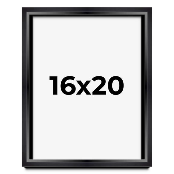 16x20 Shadow Box Frame Black | 1.25 inches Deep Real Wood Contemporary Shadowbox Display Frame | UV