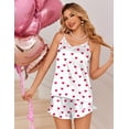 thumbnail image 2 of Ekouaer Satin Pajama Set Women Lingerie Pjs Camisole Top and Shorts with Ruffle Sleepwear, 2 of 6