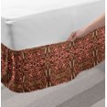 thumbnail image 2 of Ethnic Bed Skirt, Damask Floral Shabby in Classic Victorian Style Oriental Ottoman Vintage Design, Elastic Bedskirt Dust Ruffle Wrap Around for Bedding Decor, 4 Sizes, Coral Caramel, by Ambesonne, 2 of 2