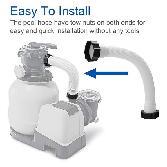 GZCW 11535 Pool Pump Hose 16 Inch Swimming Pool Hose Interconnecting Hose Replacement Part for Pool Sand Filter Pumps Saltwater Systems