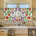 thumbnail image 2 of Yayeee Kitchen Curtains Tier Set of 2 Light Filtering 57"x24" Over Sink Window Panels, Vegetables Pattern, 2 of 7