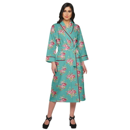 

Moomaya Printed Robe For Girls Cotton Bathrobes For Women Wrap Dressing Gown