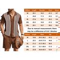 thumbnail image 4 of Men's 2 Piece Outfit Summer Outfits Fashion Casual Short Sleeve Polo Suit Vintage Short Sleeve Button Down Knit  Shirts Casual Beach Shorts Sets, 4 of 9