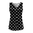 thumbnail image 4 of ICHUANYI Clearance Fashion Women's Summer V-Neck Sleeveless Button Print Casual Tank Top Blouse(Black, XL) ICHUANYI WER2023081001974, 4 of 4