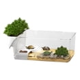 thumbnail image 4 of mdesiwst Turtle Tank with Basking Platform Small Plastic Clear Aquarium Tank Desktop Micro Terrarium Habitat for Turtles Crayfish Crab Lizardt, 4 of 7