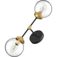 thumbnail image 4 of Gold Wall Sconces 2 Light Industrial Gold Wall Light Fixture Vintage Style Clear Glass Globe Gold Bathroom Light Fixtures, 4 of 5