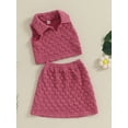 thumbnail image 3 of Suealasg Kids Girl Summer Outfits Clothes 1T 2T 3T 4T 5T 6T Toddler Girls Sleeveless Lapel Tank Tops A-line Skirt Set 2Pcs Valentines Day Clothing for Little Girl, 3 of 9