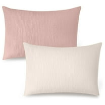 2 Pack of Toddler Pillowcase for 13x18 Pillow,100% Cotton Travel Pillow Covers for Baby Kids (Pink,Cream)