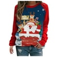 thumbnail image 1 of Chandail en Molleton de Noël pour Femmes, Veste Mi-Longue, Col Rond, Cardigan à Manches Longues, Mode Imprimée, 1 of 5