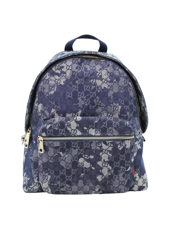 Pre-Owned Gucci GG Denim Backpack Navy Blue 849008