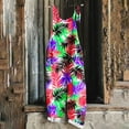 thumbnail image 2 of Uaswgudfs Womens Causal Wide Leg Overalls Jumpsuit Women's Patchwork Dual Pocket Jumpsuit Loose Floral Print Bohemian Wide Leg Bib Overall Red M, 2 of 5