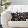 thumbnail image 2 of Vintage Botanical Print Lumbar Pillow Covers 12x20 Set of 2 Spring Summer Floral Butterfly Plant Black Rectangle Decorative Throw Pillow Cases Outdoor Farmhouse Decor for Sofa Couch Bed, 2 of 6