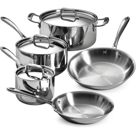 Tramontina Stainless Steel Tri-Ply Clad Cookware Set, 8