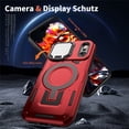 thumbnail image 5 of Case for iPhone 17 Pro 6.3-inch with Adjustable Metal Camera Lens Cover Stand Compatible with MagSafe [Military-Grade Protection] Rugged Heavy Duty Magnetic Case,Red,For iPhone 17 Pro, 5 of 6