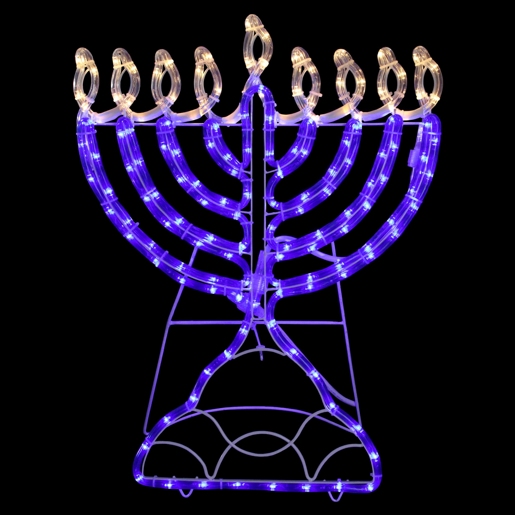 24 Northlight LED Lighted Menorah Hanukkah Yard Art Decoration with