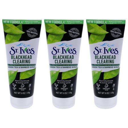 St. Ives Blackhead Clearing Scrub - Green Tea - Pack of 3 Scrub  6 oz