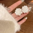 thumbnail image 4 of Fashion Jewelry White Flower Earrings Women's Summer New Trendy Niches Earrings 2025 French Earrings, 4 of 7