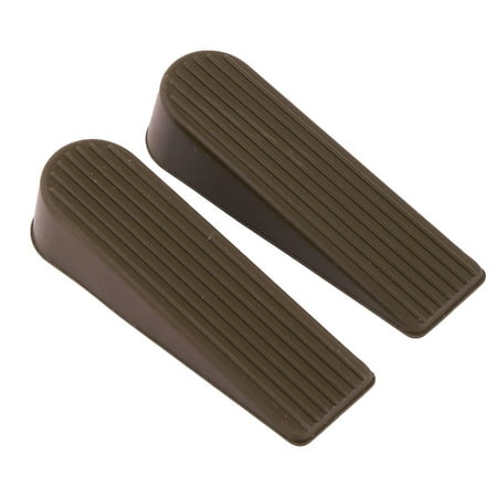 Office Rubber Anti-slip Wedge Door Stopper Doorstops Protector Coffee Color