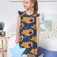 thumbnail image 4 of Fotbe Burning Rugby Balls Vestido de Dormir para Niñas de 3 a 10 Años, Mangas Cortas, Estilo Princesa, Pijama Camisón con Mangas Voladas-Small, 4 of 6