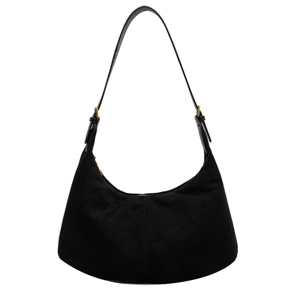 Moontgen Crescent Bag for Women with Inner Pocket Hobo Bag Zipper Handbag for Work(black)