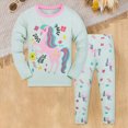 thumbnail image 2 of Kaprioy Girls Pajamas Toddler Cotton Pajamas 2 Pieces Pjs Kids Sleepwear Clothes Long Sleeves Long Pants Homewear Sets, 2 of 4