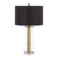 thumbnail image 3 of Glacier Contemporary, Glam Table Lamp in Gold Metal and Clear Glass with Black Linen Shade by LumiSource, 3 of 7