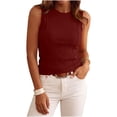 thumbnail image 4 of snilers Womens Tank Tops High Neck Sleeveless Ribbed Tank Casual Basic Thick Strap Slim Fitted Racerback Shirts L, 4 of 7